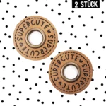 Ösenpatches - "supercute" - *2 Stück *3,2 cm