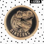 Kunstlederlabel *iron-on - "Dino-Gang"