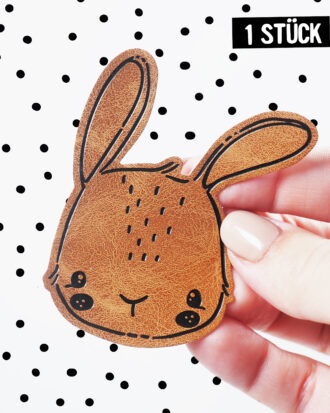 Kunstlederlabel *iron-on - "Häschen Ella"