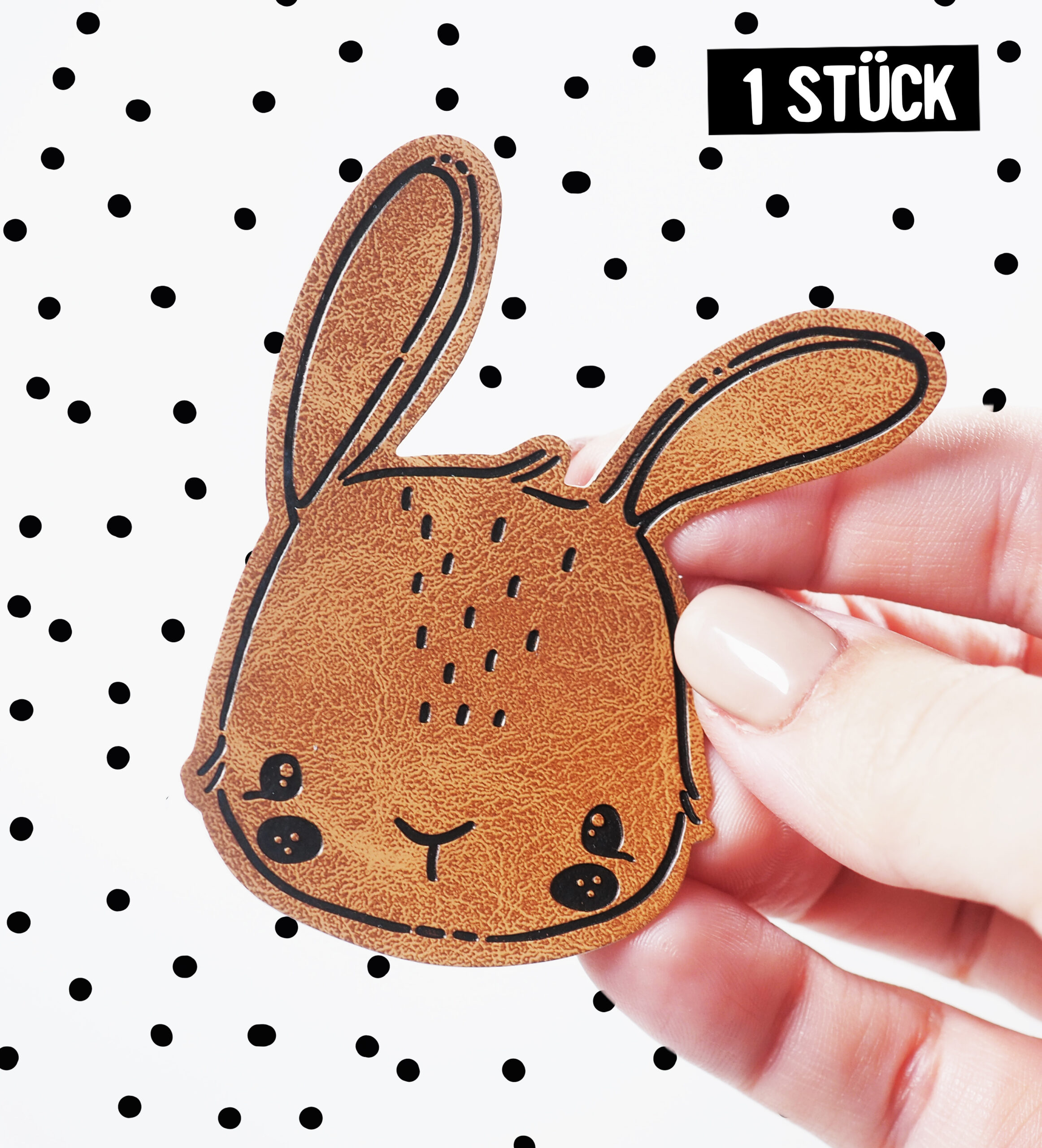 Kunstlederlabel *iron-on - "Häschen Ella"