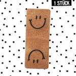 Kunstleder Klapp - Label - "Smile"