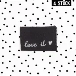 Weblabel "love it" x 4 Stück