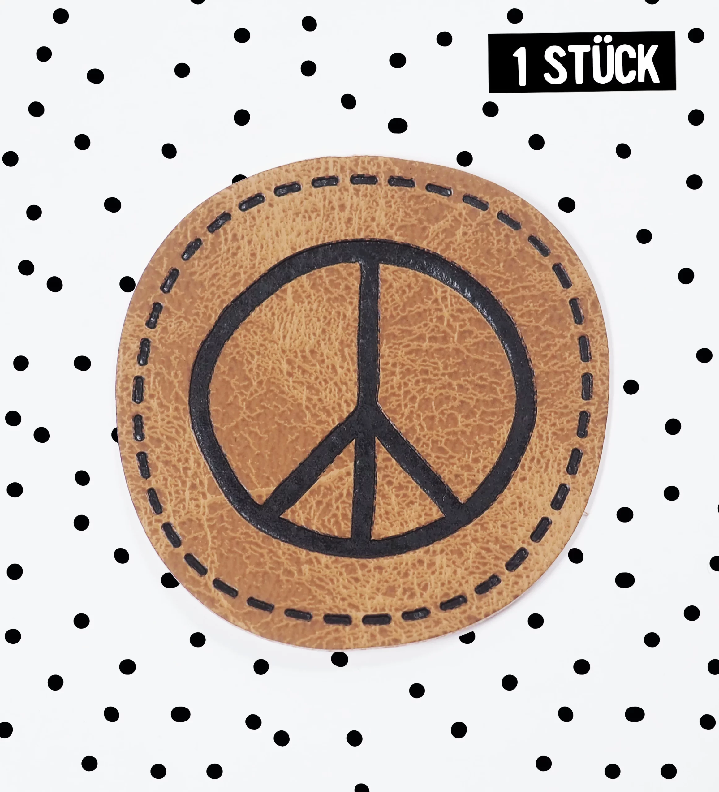 Kunstlederlabel *iron-on - "Peace"
