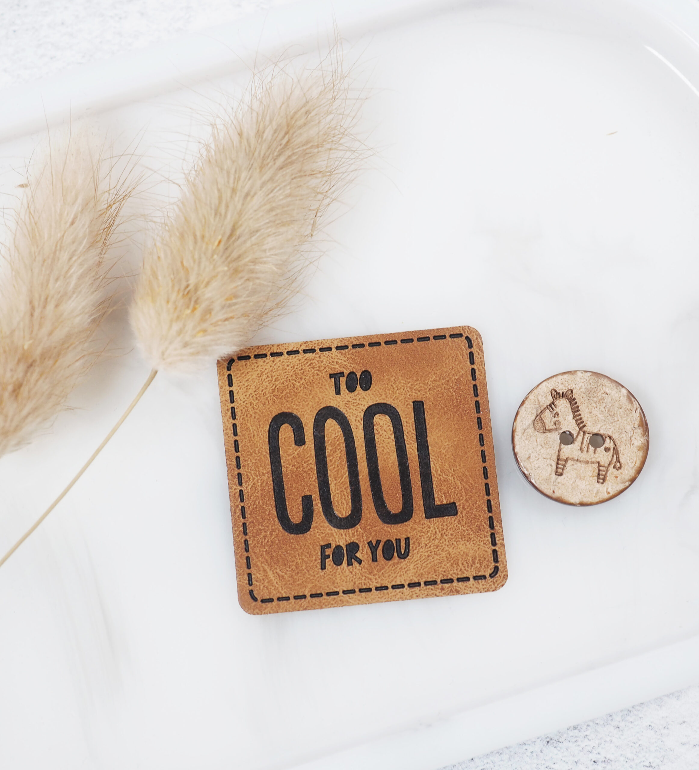 Kunstlederlabel *iron-on - "too COOL for you" – Bild 3