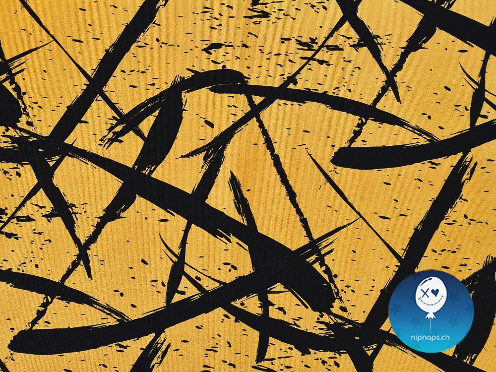 Nipnaps Bio French Terry - Squiggle - Senf – Bild 2