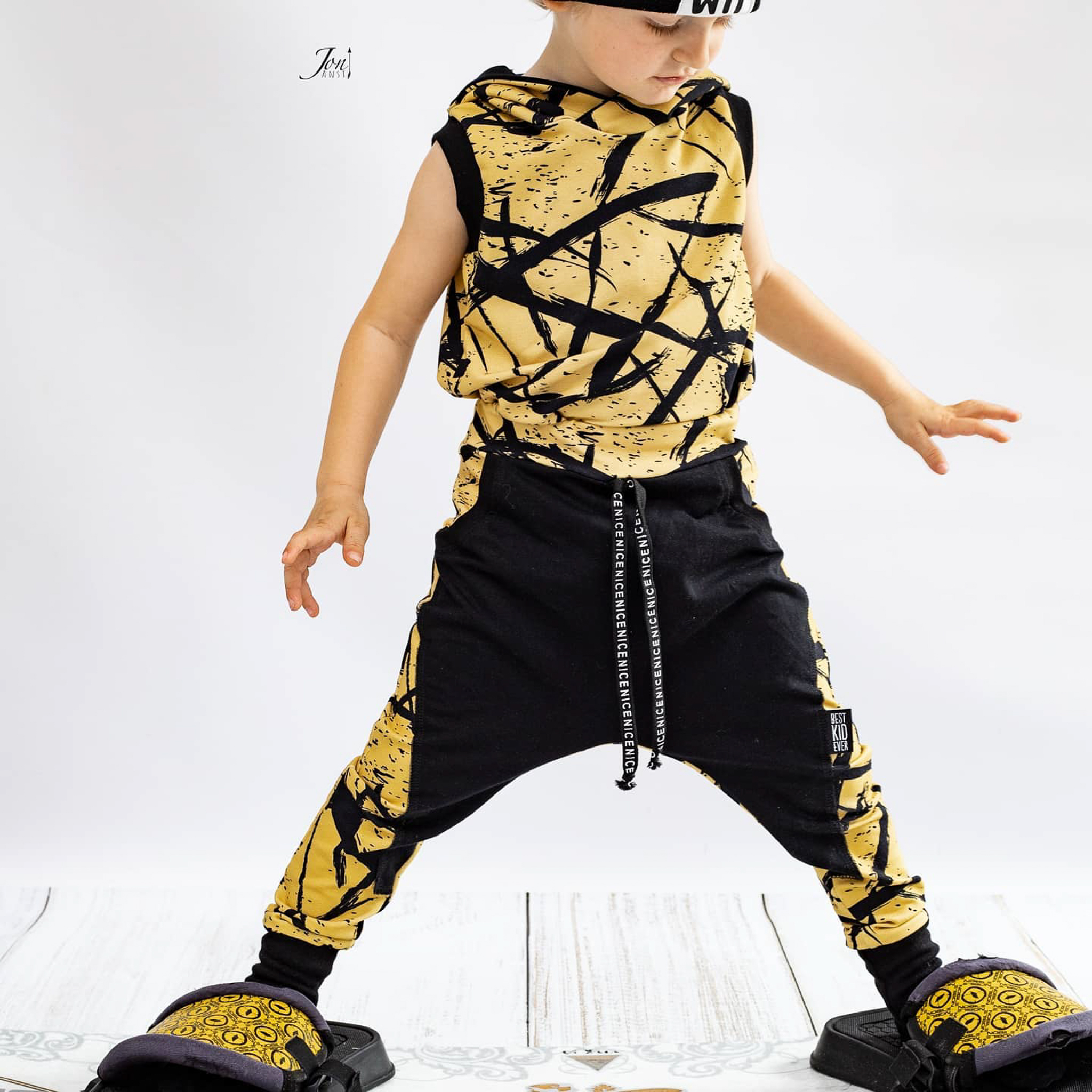 Nipnaps Bio French Terry - Squiggle - Senf – Bild 4