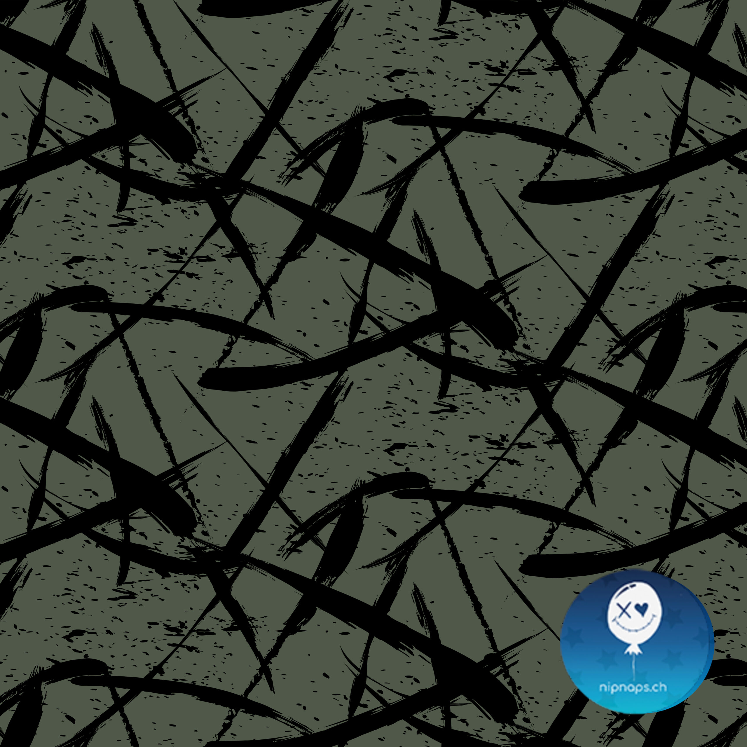 Nipnaps Bio French Terry - Squiggle - Khaki – Bild 4